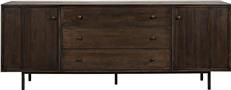 Sideboard BOSTON Ebony Black Walnut Metal