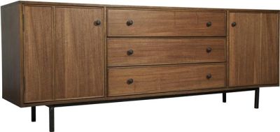 Sideboard BOSTON Dark Walnut Metal