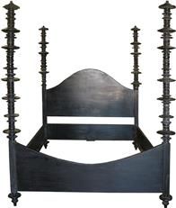 Bed FERRET California King Hand-Rubbed Black Mahogany