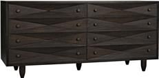 Chest of Drawers DIAMOND Double Ebony Black Walnut 8 -Drawer