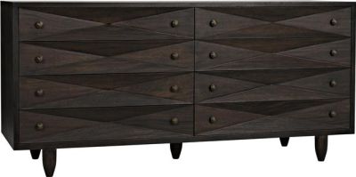 Chest of Drawers DIAMOND Double Ebony Black Walnut 8 -Drawer