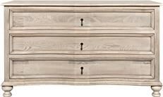 Chest of Drawers Curved Front Vintage Gray Elm 3 -Drawer