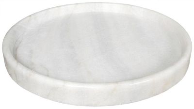 Tray Round 20-In White Stone