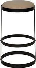 Stool DIOR Backless Black Light Linen Metal
