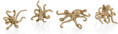 Napkin Rings Holder JOHN-RICHARD Octopus Polished Brass Set 4 Handmade