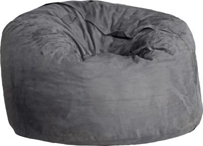Nest Chair Lounge Round Charcoal Gray Microfiber Shredded Foam Removable Cover
