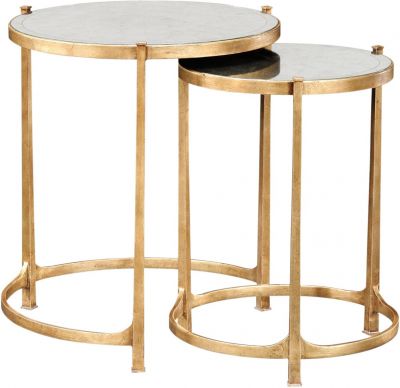 Nest of Tables Nesting JONATHAN CHARLES LUXE Contemporary Round Tapered Legs