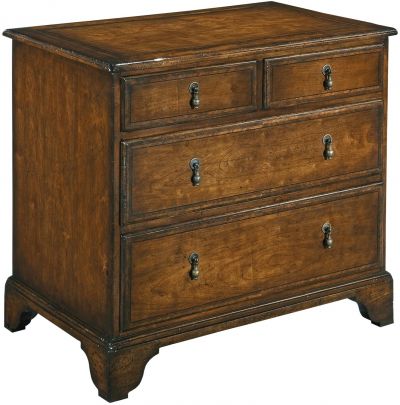 Nightstand Woodbridge Whitney Cherry , Walnut Herringbone 4 Drawers Wood