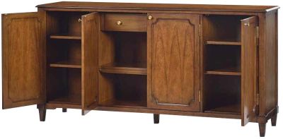 Buffet Sideboard Casual Ogee Top Edge Hand-Rubbed Distressed Rustic Brown