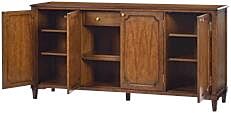 Buffet Sideboard Casual Ogee Top Edge Hand-Rubbed Distressed Rustic Brown