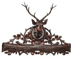 Wall Pediment Royal Stag Head Hand Painted OK Casting USA Made Mountain Rustic