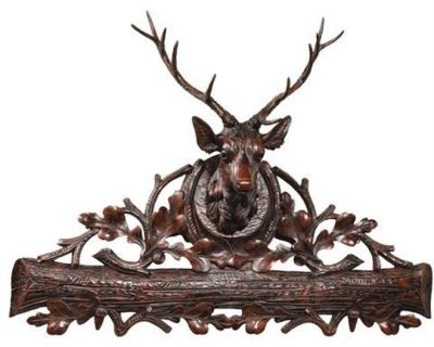 Wall Pediment Royal Stag Head Hand Painted OK Casting USA Made Mountain Rustic