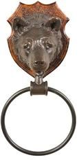 Towel Ring Rack Rustic Bear Head Hand Painted Made in USA OK Casting Mountain