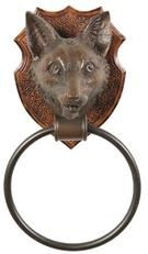 Towel Ring Rack Rustic Fox Head Hand Painted Resin Made in USA OK Casting