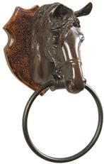 Towel Ring Rack Horse Head Hand Painted Resin Made in USA OK Casting Equestrian