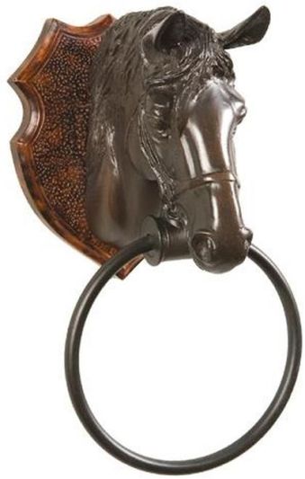 Towel Ring Rack Horse Head Hand Painted Resin Made in USA OK Casting Equestrian