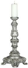 Candlesticks Candleholder Candlestick Lodge Silver Cast Resin Hand-Painted