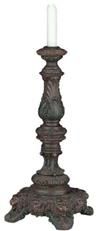 Candlesticks Candleholder Candlestick Lodge Chocolate Brown Cast Resin