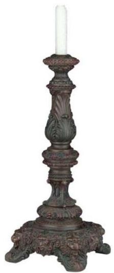 Candlesticks Candleholder Candlestick Lodge Chocolate Brown Cast Resin