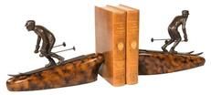Bookends Bookend MOUNTAIN Lodge Winter Olympian Down Hill Skier Skiing