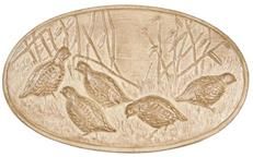 Wall Plaque Art TRADITIONAL Lodge Quail Family Birds Resin Hand-Painted
