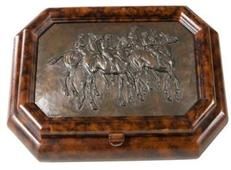 Jewelry Box EQUESTRIAN Lodge Jockeys on Their Horses Horse Jockey Rectangular