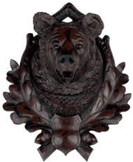 Hunting Trophy Sculpture MOUNTAIN Lodge Bear Chocolate Brown Resin Hand-Painted