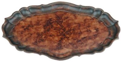 Plaque TRADITIONAL Lodge Scalloped Edge Table Top Resin Hand-Cast Hand-Painted
