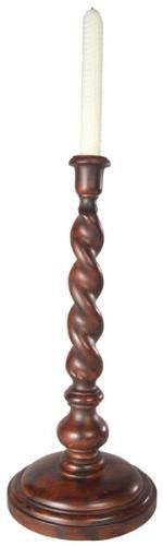 Candlestick Candleholder TRADITIONAL Lodge Barley Twist Resin Hand-Cast