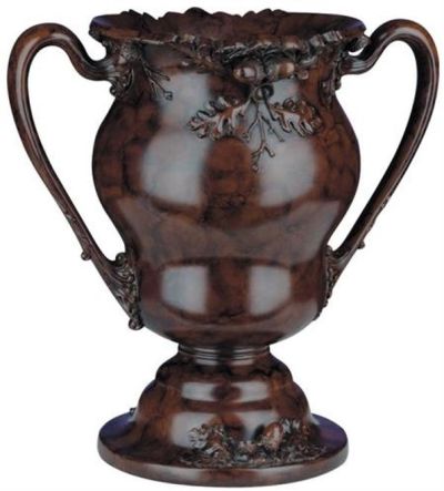 Centerpiece TRADITIONAL Lodge Acorn Urn Chocolate Brown Resin Hand-Cast
