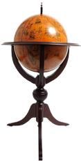 Globe Bar Traditional Antique Old Nautical Map 3-Legged Tripod 17.75-In Dark