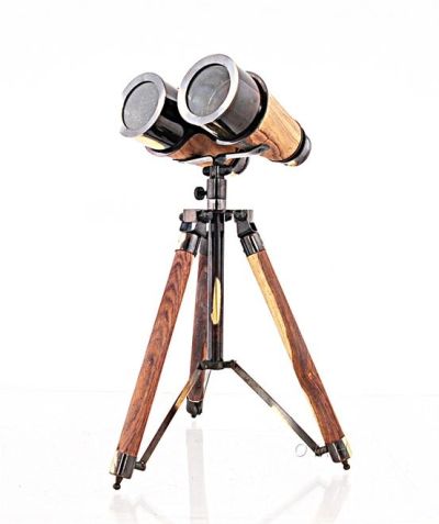 Binoculars Victorian Tripod 2-Tone Bright Annealed Multi-Tone Brass