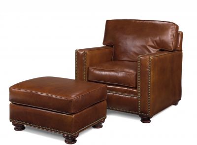 Ottoman Wood Leather Removable Leg Hand-Crafted MK-289