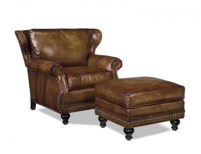 Ottoman Wood Leather Removable Leg Hand-Crafted MK-425