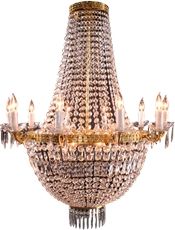 Italian Cut Glass Empire Napoleon Style Basket 11 Arm Chandelier