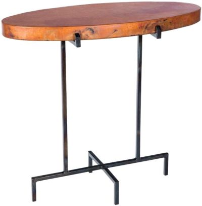 Accent Table Oval Copper Metal