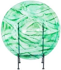 Charger Plate Aquatic Emerald Acid Wash Green Metal Glass