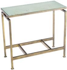 Accent Table NELSON Antique Bronze Spiced Cocoa Brown Metal