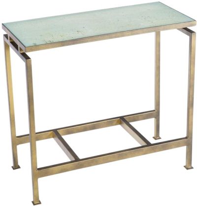 Accent Table NELSON Antique Bronze Spiced Cocoa Brown Metal