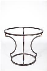 Dining Table CHARLES Round Top 48-In Dark Brown Copper Metal