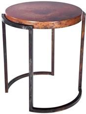 End Table Side Round Copper Metal