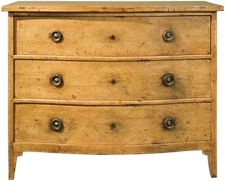 Chest of Drawers Port Eliot Swedish Paneled Serpentine Old European Pine Wood