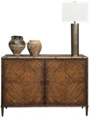 Storage Cabinet Port Eliot Island Regency Knotty Pecan Hand-Laid Bamboo 2-Door