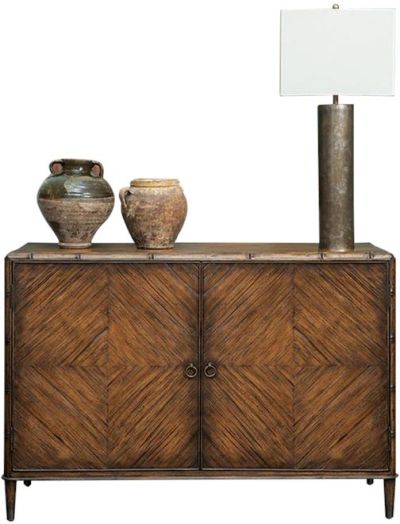Storage Cabinet Port Eliot Island Regency Knotty Pecan Hand-Laid Bamboo 2-Door
