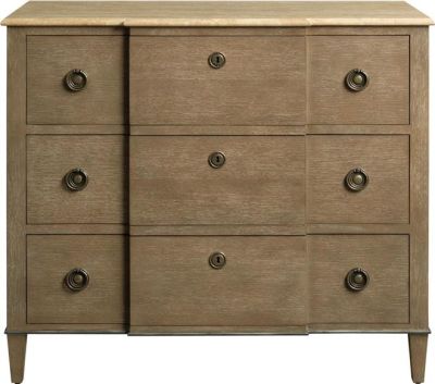 Chest of Drawers PORT ELIOT Louis XVI French Breakfront Cerused Ceruse