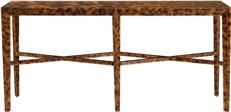 Console PORT ELIOT Modern Contemporary X-Stretcher Angled Legs Tortoise Sh