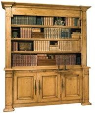 Bookcase Port Eliot French Provincial Olde European Pine Open Shelves 3-Doors