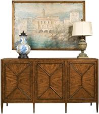 Credenza Port Eliot Regency Mahogany Crossband Mouldings Brass Three Doors