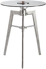 Bar Table Neptune Tripod Legs Large Adjustable Cast Aluminum Glass Brass Modern