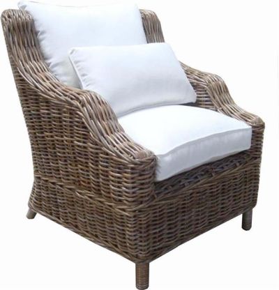Lounge Chair PADMAS PLANTATION TENERIFE Wing Back Washed Kubu Rattan